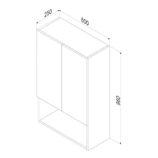 Шкаф подвесной Am.Pm X-Joy 60 см с открытой полкой - фото 4