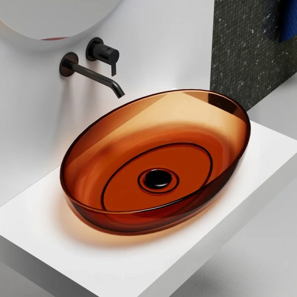 Раковина Abber Kristall 60 см коричневая - фото 1