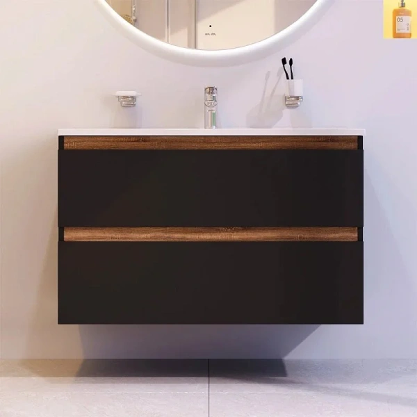 Тумба под раковину подвесная Am.Pm X-Joy 100 см черная, черная, комбинированная - фото 7