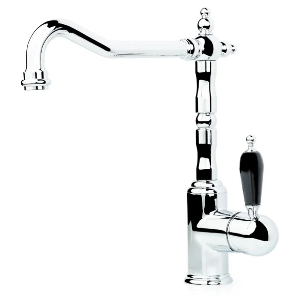 Смеситель для кухни Boheme Kitchen хром ручка черная - фото 1