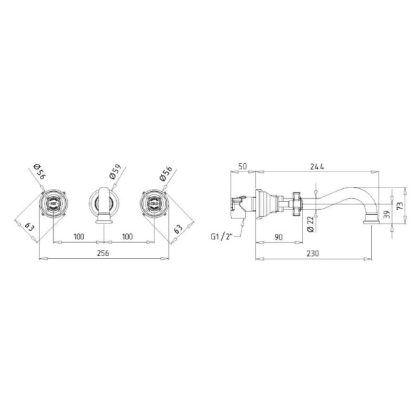 Смеситель для раковины Migliore Princeton 193 скрытого монтажа - фото 2
