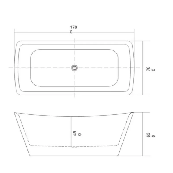 Ванна акриловая Акватек Верса 170x78 см отдельностоящая - фото 2