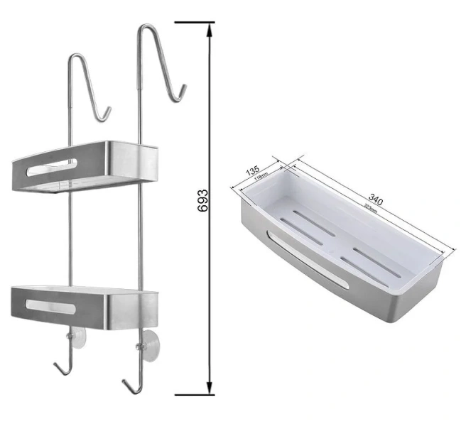 Полочка для ванной Art & Max подвесная, нержавеющая сталь - фото 2