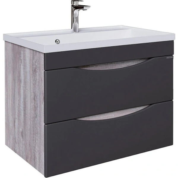 Тумба под раковину подвесная Grossman Талис 69 см бетон пайн/серая - фото 1