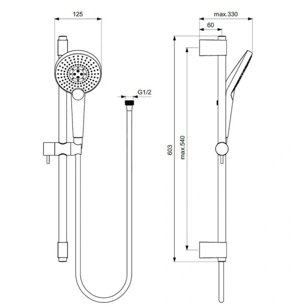 Душевой гарнитур Ideal Standard IdealRain Evo Jet Round XL3 - фото 2