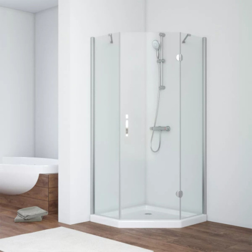 Душевой уголок стекло прозрачное Vegas-glass AFA-Pen 100 01 R, многоугольные - фото 2