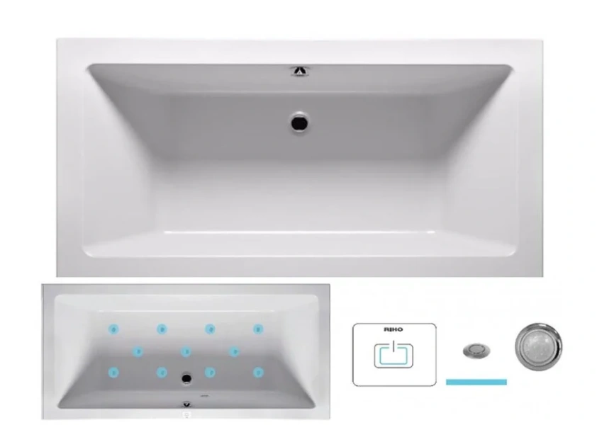 Ванна гидромассажная Riho Lusso 200 x 90 см, AIR2 - фото 1