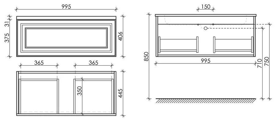 Тумба под раковину подвесная Sancos Very 100 см beige soft, в наличии - фото 2