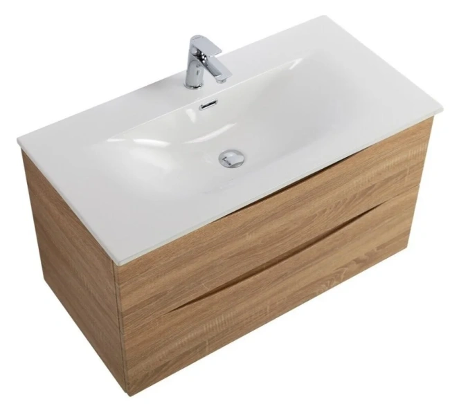 Тумба под раковину подвесная BelBagno Marino-Cer-N 80 см Rovere Bianco, подвесная, пристенная - фото 4