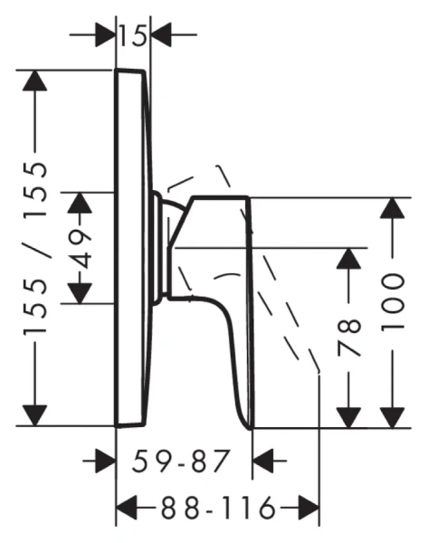 Смеситель для душа Hansgrohe Talis E Highflow 71768000 встраиваемый - фото 2