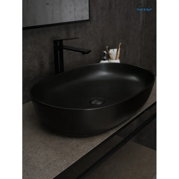 Раковина GID Lago Bm1348 61 см черная, 60 см - фото 6