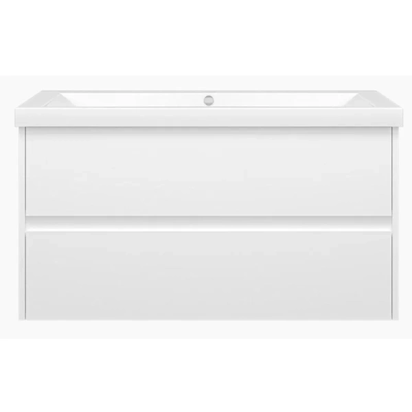 Тумба с раковиной подвесная Misty Алиса 100 см с ящиками