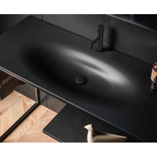 Раковина Kerasan Shape 122 см черная матовая, большая, прямоугольной формы, широкая - фото 5