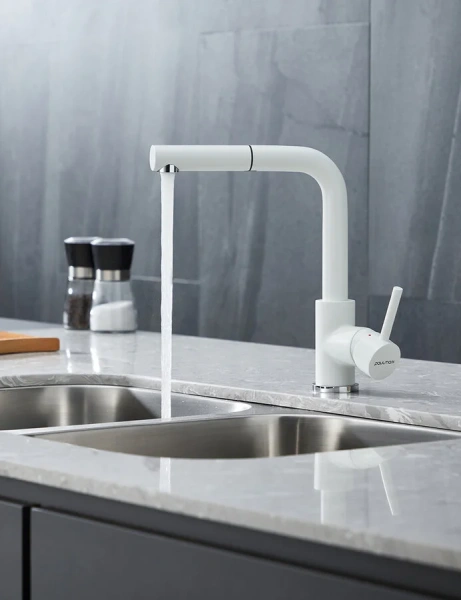 Смеситель для кухни Paulmark Kassel белый, белые - фото 4