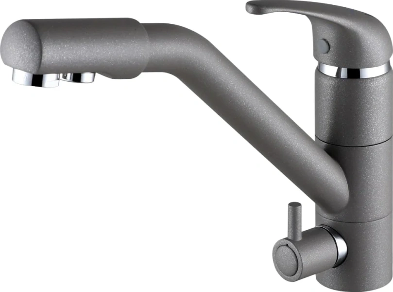 Смеситель для кухни Paulmark Hessen серый металлик - фото 1