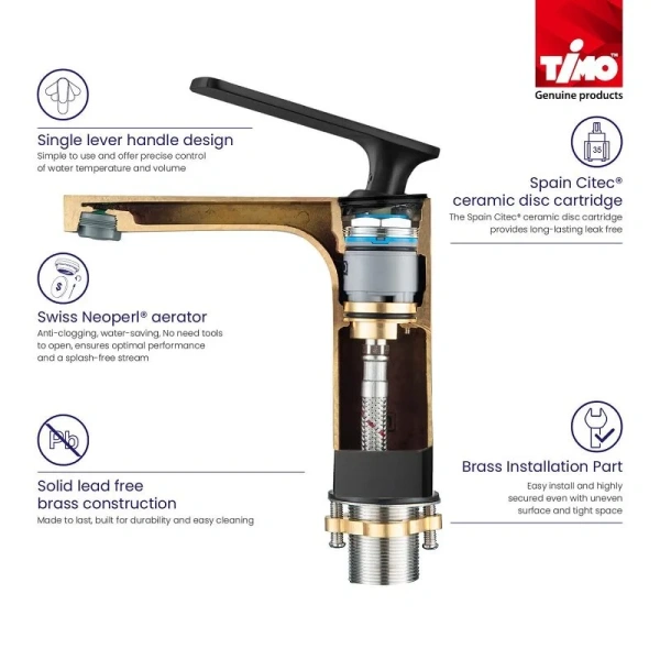 Смеситель с гигиеническим душем черный Timo Torne 4360 03G, черные - фото 5