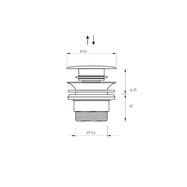 Донный клапан Migliore Ricambi без перелива хром, в наличии - фото 2