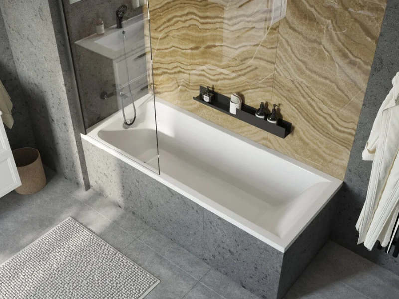 Акриловая ванна Stworki Стокгольм 180x70 см встраиваемая белая с каркасом 270051, без гидромассажа, недорогие - фото 6