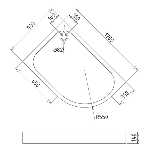 Душевой поддон Gemy 120х90 см правосторонний - фото 2