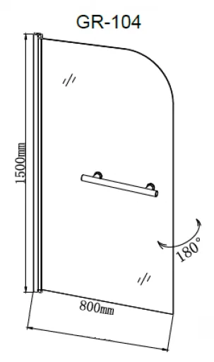 Шторка для ванны Grossman 80х150 см распашная - фото 2