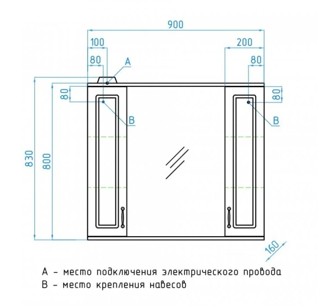 Зеркальный шкаф с подсветкой Style Line Олеандр-2 90 см рельеф пастель index_1 - фото 8