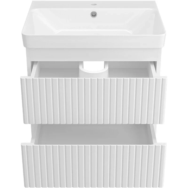 Тумба под раковину подвесная Brevita Victory 60 см белая, недорогo, комплект (набор) - фото 8