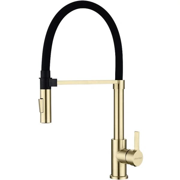 Смеситель для кухни Paulmark Halt светлое брашированное золото - фото 1