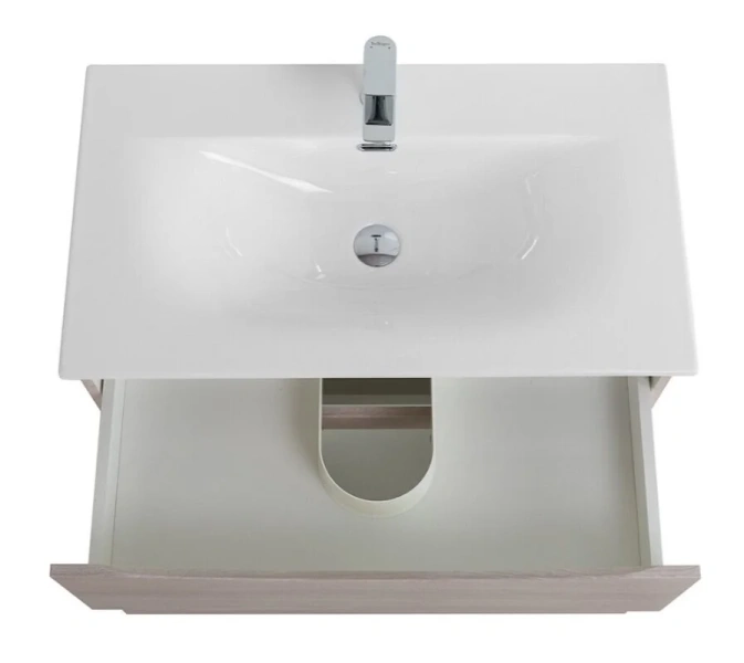 Тумба под раковину подвесная BelBagno Marino-Cer-N 80 см Rovere Grigio, моноблок - фото 5