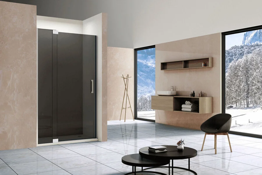 Душевая дверь в нишу Vincea Extra 90 см профиль хром, стекло тонированное, современные, hi-tech - фото 2