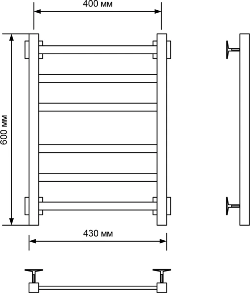 Полотенцесушитель электрический Ника Step 60х40 см ral9016 левый, белыe - фото 3
