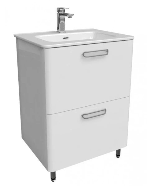 Тумба с раковиной напольная IDDIS Brick 60 см белая - фото 1