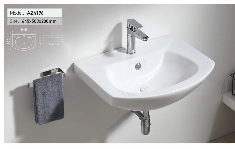 Раковина Azario 64.5 см подвесная - фото 3