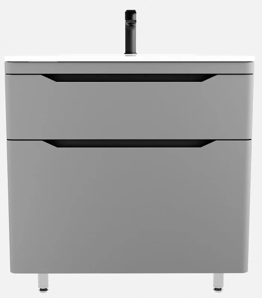 Тумба под раковину напольная Style Line Марелла Люкс Plus 80 см серый матовый антискрейтч