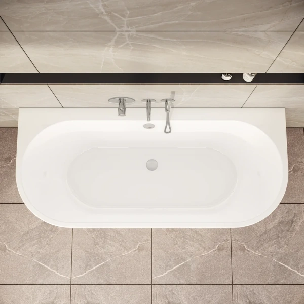 Ванна акриловая Vitra Geo 180 x 80 см, белая, 65420006000, овальные - фото 5