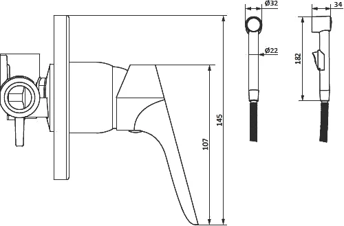 Гигиенический душ со смесителем RedBlu by Damixa Origin Bit 777510000 - фото 3