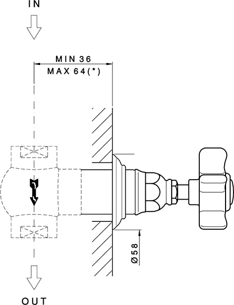 Переключающий вентиль, наружняя часть, ручка 18 D.Anglaises, Nicolazzi Termostatico 4912, в наличии, по запросу - фото 2