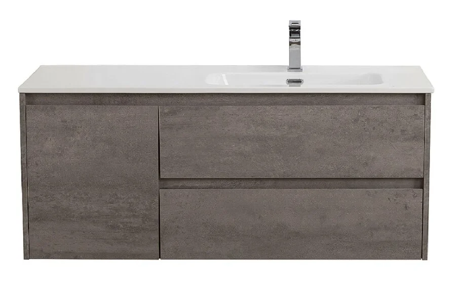 Тумба под раковину подвесная BelBagno Kraft 100 см правосторонняя Cemento Grigio