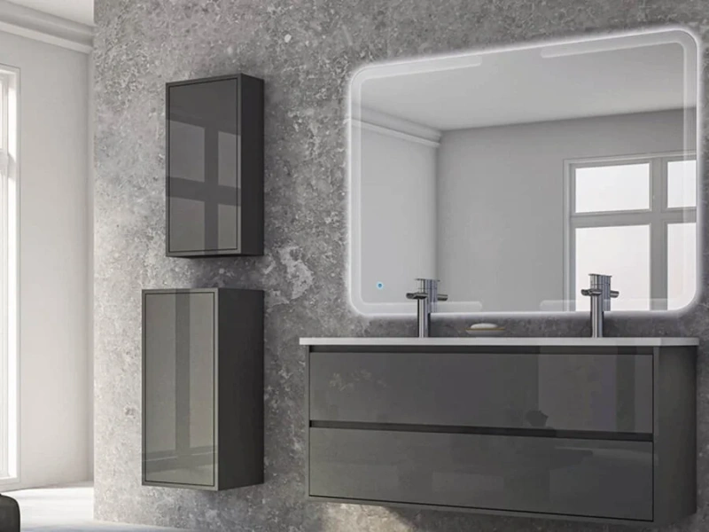 Тумба под раковину подвесная Cezares Glass 120 см Antracite, современная, hi-tech - фото 3
