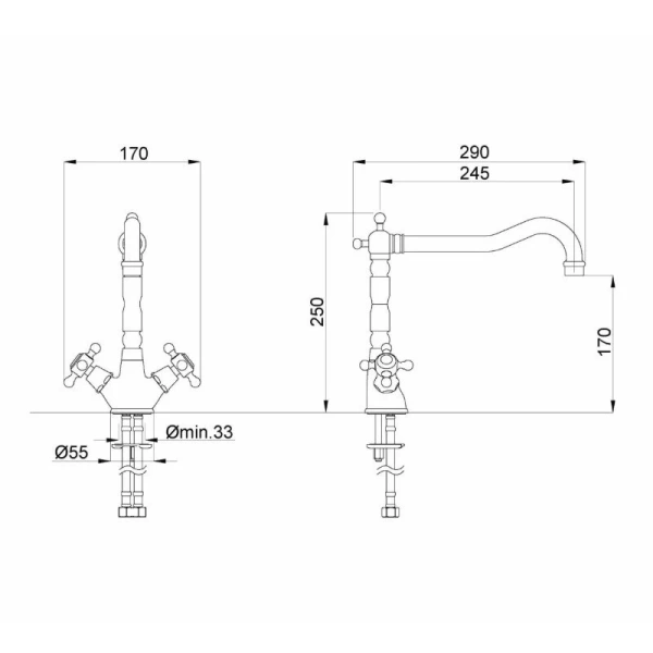Смеситель для кухни Migliore Revival 18 с поворотным изливом - фото 2