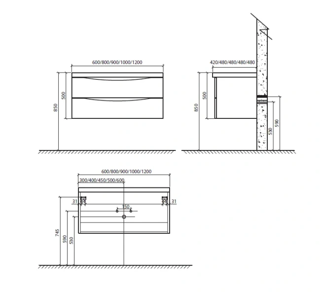 Тумба под раковину подвесная BelBagno Ancona-N 90 см rovere bianco - фото 2