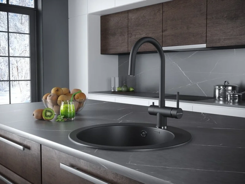 Смеситель для кухни Paulmark Heller антрацит, современные, hi-tech - фото 3