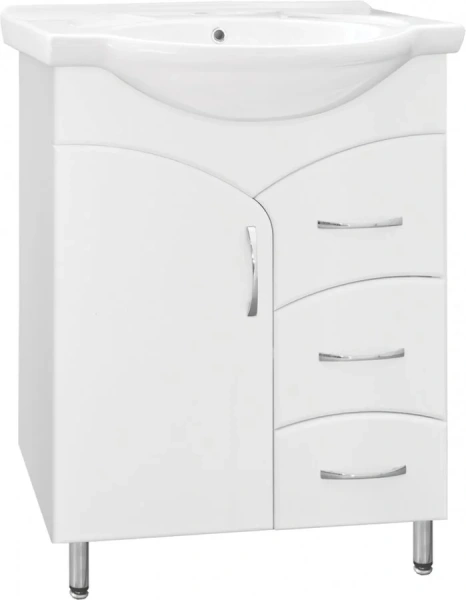 Тумба с раковиной напольная Style Line Эко Стандарт ЛС-00000104 66 см с ящиками