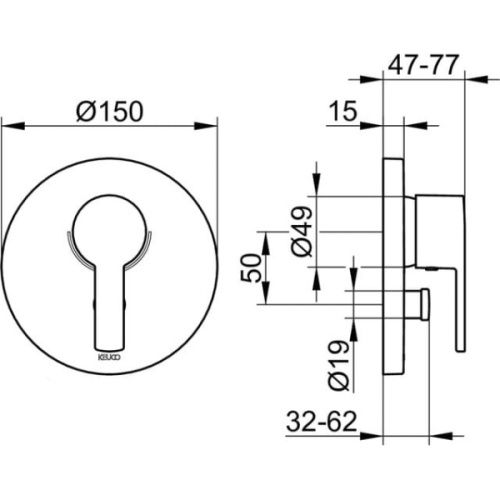 Смеситель для ванны встраиваемый Keuco Plan Blue 53972 010181 - фото 2