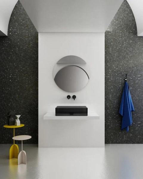 Раковина Abber Kristall 60 см черная, в форме чаши, прямоугольной формы - фото 5