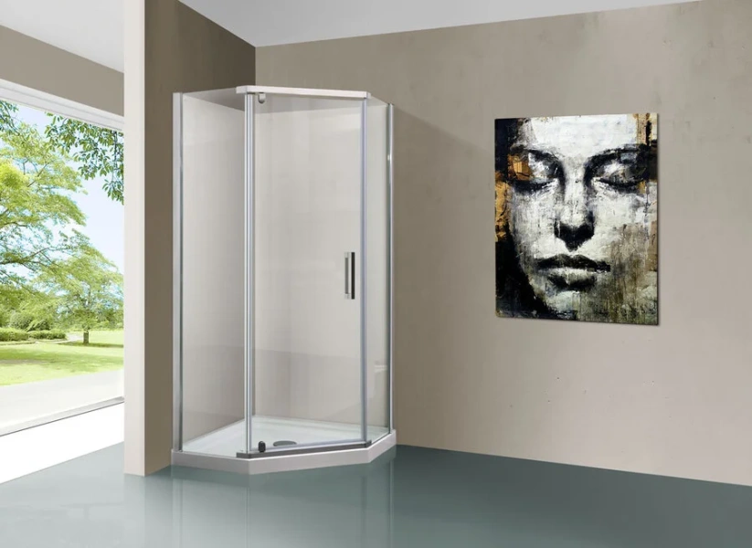 Душевой уголок Vincea Stresa 90x90 см хром, современные, hi-tech - фото 3