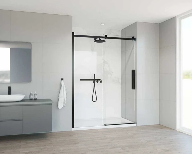 Душевая дверь в нишу Vincea Como Soft 140 см профиль черный, 140 см - фото 3