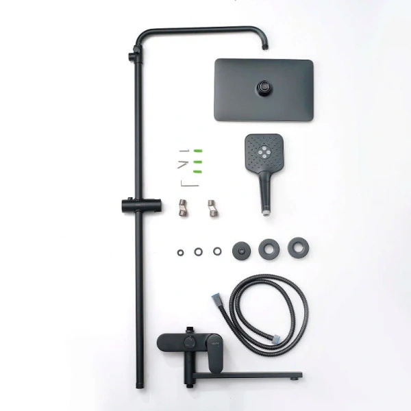 Душевая стойка Акватек Ника черный матовый, рычажные - фото 6