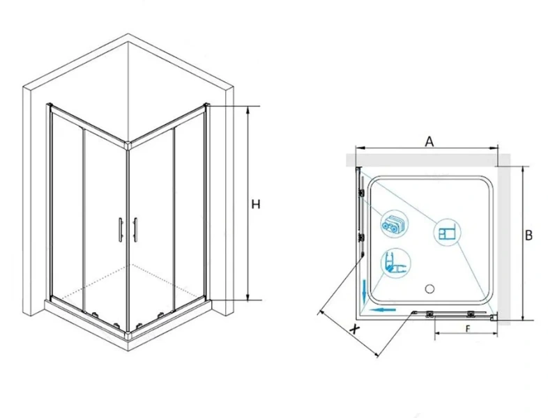 Душевой уголок RGW Hotel HO-31 100х100 см стекло прозрачное - фото 2