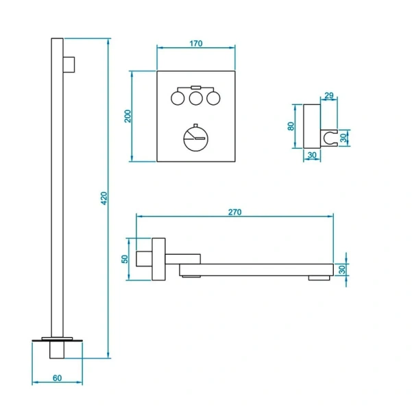 Душевой комплект RGW Shower Panels SP-370B черный матовый - фото 2