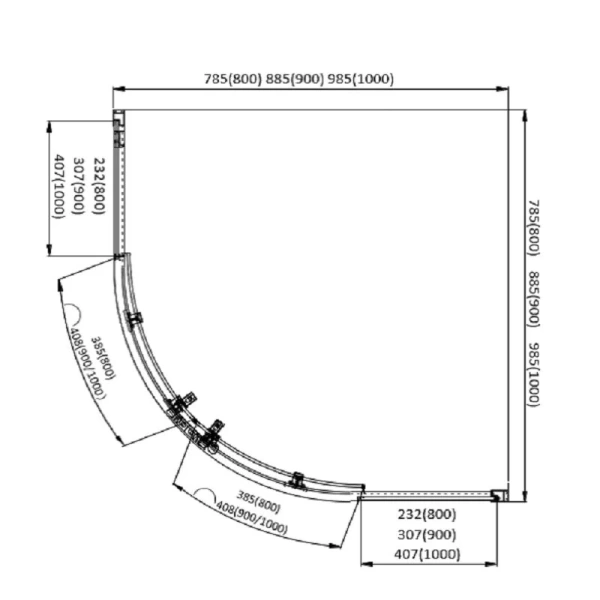 Душевой уголок Акватек AQ ARI RO 10020 100x100 см полукруглый - фото 3